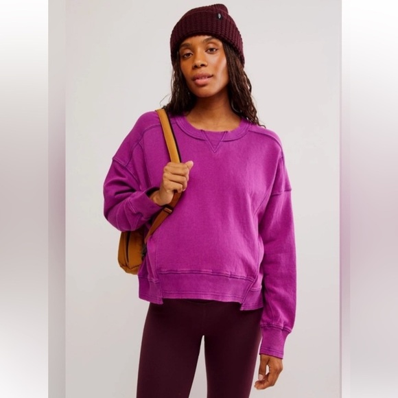 Free People Movement x Hatch Intercept Pullover Sweatshirt Purple Size Small NWT - Picture 1 of 7